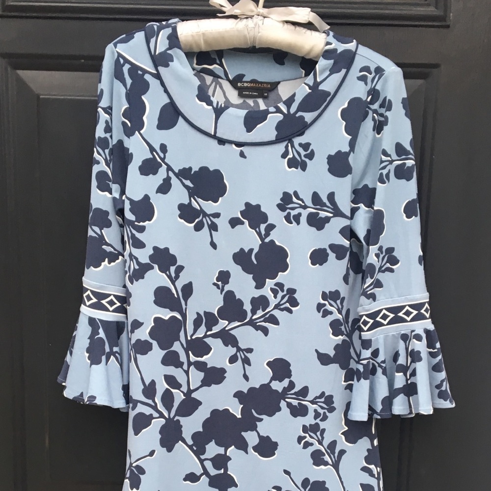 BCBGMaxAzria light blue floral dress